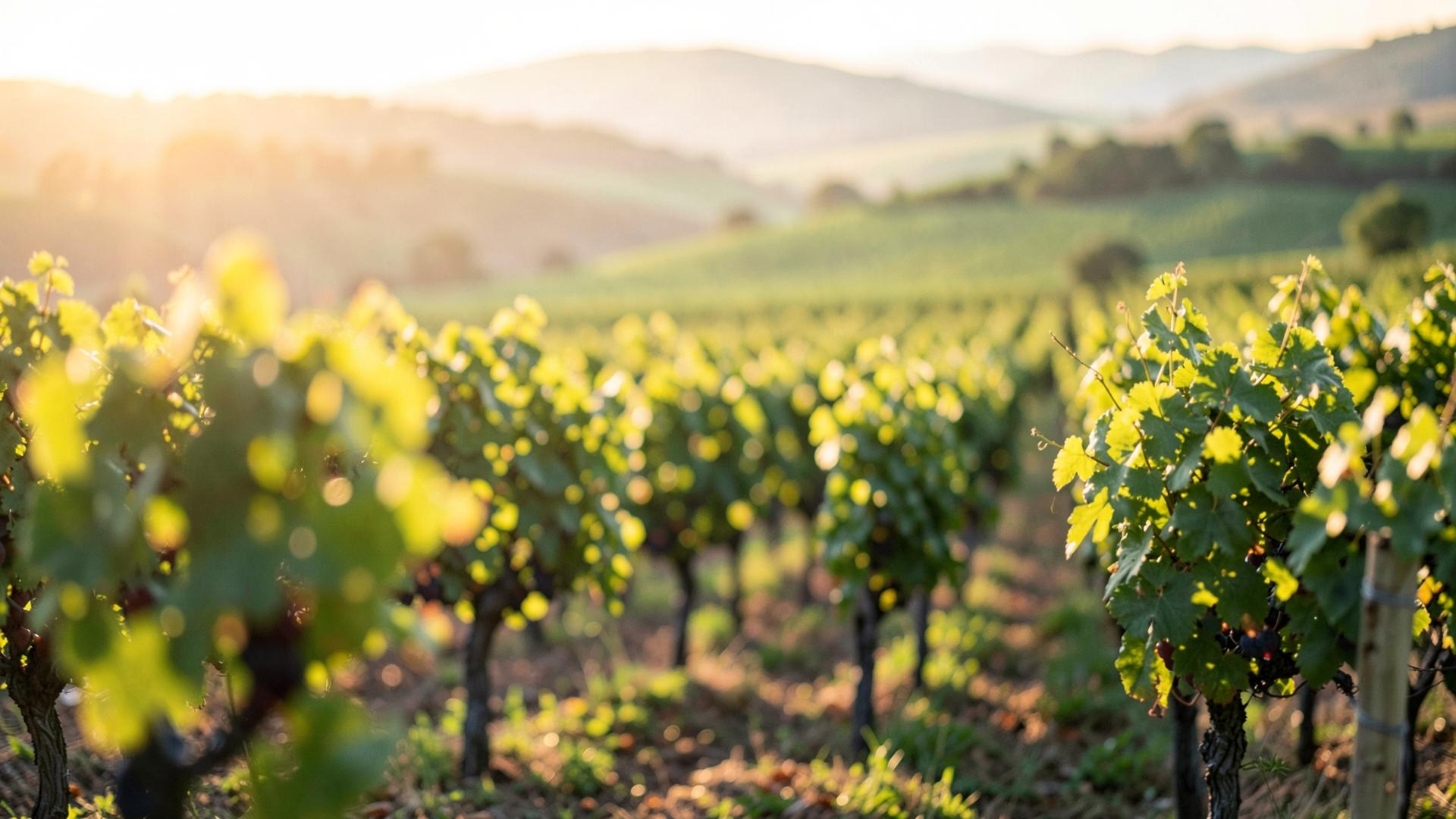 Redovi vinove loze u vinogradu